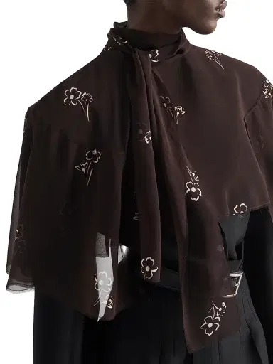 Prada Women's Print Georgette Cape | Thumbnail 4 Prada Women's Print Georgette Cape | Thumbnail 4