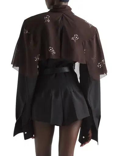 Prada Women's Print Georgette Cape | Thumbnail 5 Prada Women's Print Georgette Cape | Thumbnail 5