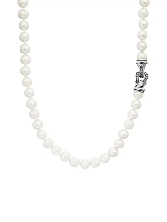 Women's Pearl Strand Necklace in Sterling Silver Women's Pearl Strand Necklace in Sterling Silver