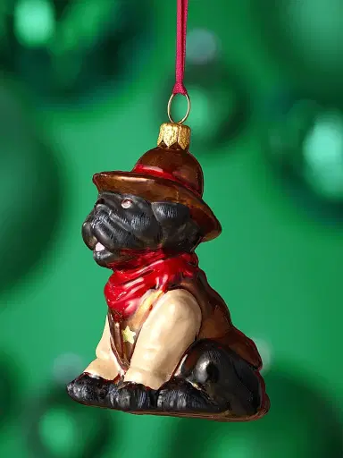Joy To The World Western Pug Glass Ornament | Thumbnail 2 Joy To The World Western Pug Glass Ornament | Thumbnail 2