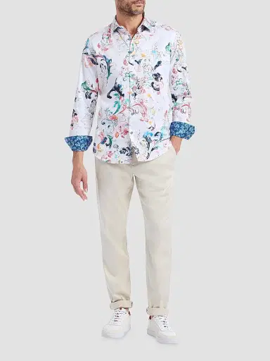 Robert Graham Men's Aldersgate Printed Stretch-Cotton Shirt | Thumbnail 2 Robert Graham Men's Aldersgate Printed Stretch-Cotton Shirt | Thumbnail 2