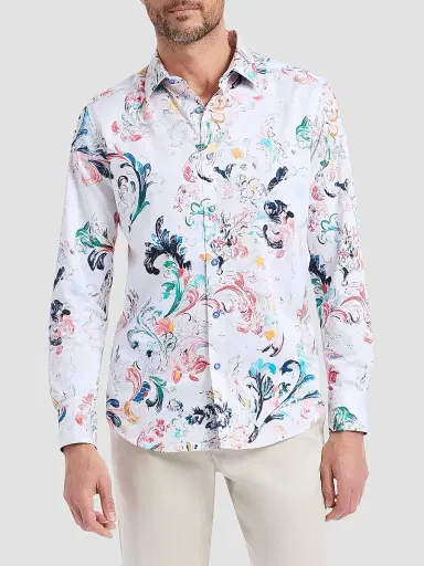 Robert Graham Men's Aldersgate Printed Stretch-Cotton Shirt | Thumbnail 3 Robert Graham Men's Aldersgate Printed Stretch-Cotton Shirt | Thumbnail 3