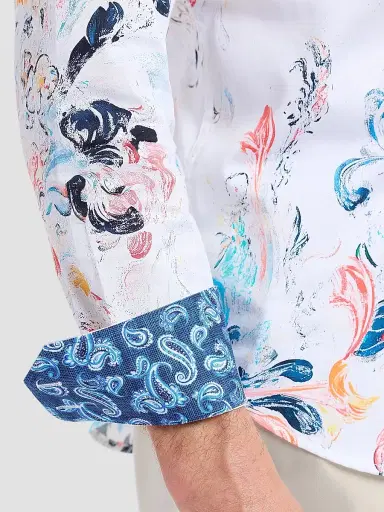 Robert Graham Men's Aldersgate Printed Stretch-Cotton Shirt | Thumbnail 6 Robert Graham Men's Aldersgate Printed Stretch-Cotton Shirt | Thumbnail 6