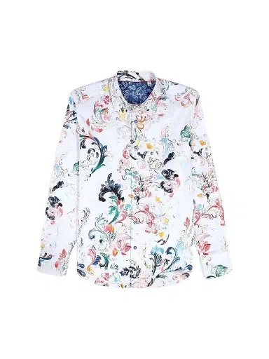 Robert Graham Men's Aldersgate Printed Stretch-Cotton Shirt | Thumbnail 1 Robert Graham Men's Aldersgate Printed Stretch-Cotton Shirt | Thumbnail 1