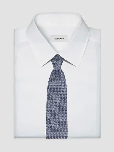 Ferragamo Men's Cerchio Silk Tie | Thumbnail 2 Ferragamo Men's Cerchio Silk Tie | Thumbnail 2