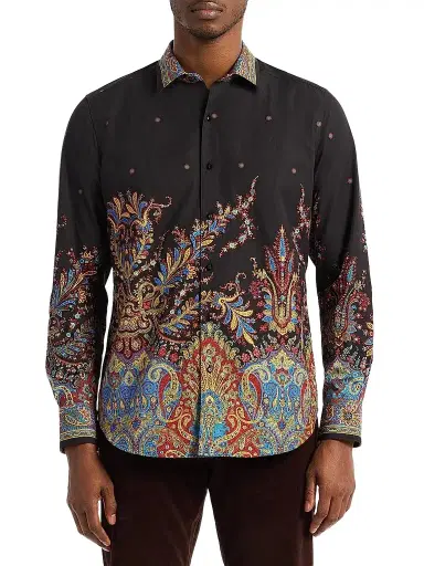 Robert Graham Men's Taj Mahal Paisley Embroidered Cotton Shirt | Thumbnail 1 Robert Graham Men's Taj Mahal Paisley Embroidered Cotton Shirt | Thumbnail 1