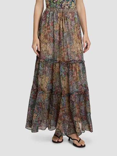 Kobi Halperin Women's Clea Floral Tiered Maxi Skirt | Thumbnail 3 Kobi Halperin Women's Clea Floral Tiered Maxi Skirt | Thumbnail 3