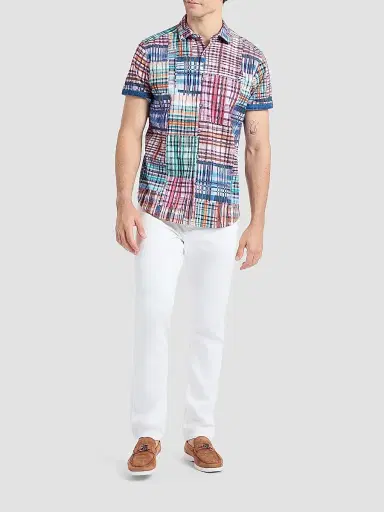 Robert Graham Men's Murdoch Plaid Cotton Short-Sleeve Shirt | Thumbnail 2 Robert Graham Men's Murdoch Plaid Cotton Short-Sleeve Shirt | Thumbnail 2