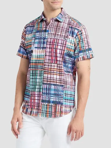 Robert Graham Men's Murdoch Plaid Cotton Short-Sleeve Shirt | Thumbnail 4 Robert Graham Men's Murdoch Plaid Cotton Short-Sleeve Shirt | Thumbnail 4