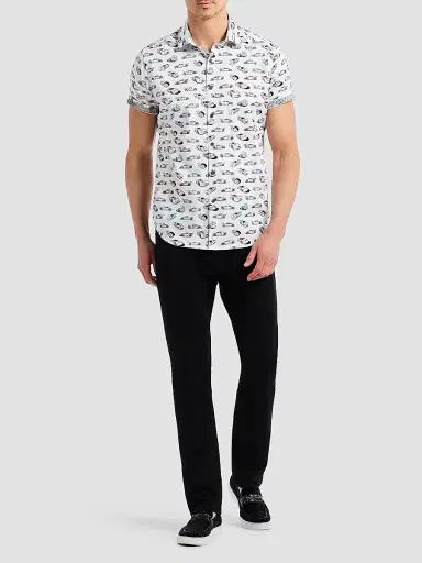 Robert Graham Men's Neon Wheels Printed Short-Sleeve Shirt | Thumbnail 2 Robert Graham Men's Neon Wheels Printed Short-Sleeve Shirt | Thumbnail 2