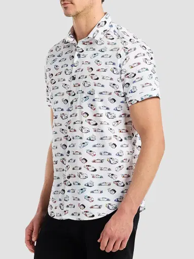 Robert Graham Men's Neon Wheels Printed Short-Sleeve Shirt | Thumbnail 3 Robert Graham Men's Neon Wheels Printed Short-Sleeve Shirt | Thumbnail 3