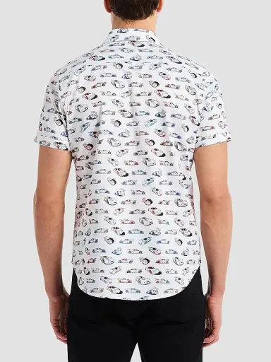 Robert Graham Men's Neon Wheels Printed Short-Sleeve Shirt | Thumbnail 4 Robert Graham Men's Neon Wheels Printed Short-Sleeve Shirt | Thumbnail 4