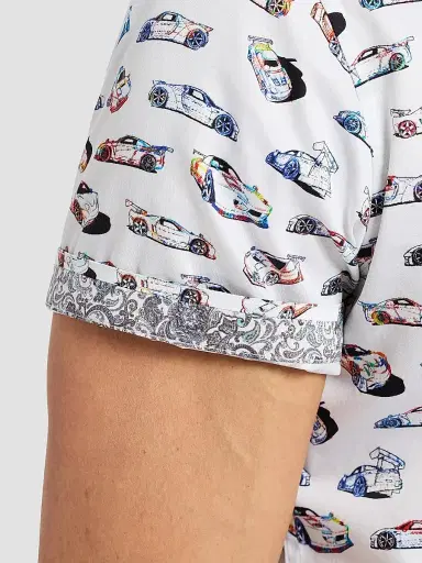 Robert Graham Men's Neon Wheels Printed Short-Sleeve Shirt | Thumbnail 5 Robert Graham Men's Neon Wheels Printed Short-Sleeve Shirt | Thumbnail 5
