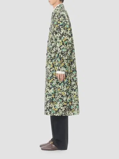 Valentino Men's Single-Breasted Coat in Cotton Drill with Papier Floral Print | Thumbnail 3 Valentino Men's Single-Breasted Coat in Cotton Drill with Papier Floral Print | Thumbnail 3