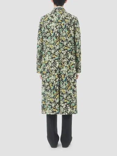 Valentino Men's Single-Breasted Coat in Cotton Drill with Papier Floral Print | Thumbnail 4 Valentino Men's Single-Breasted Coat in Cotton Drill with Papier Floral Print | Thumbnail 4