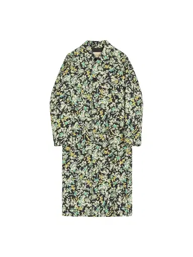 Valentino Men's Single-Breasted Coat in Cotton Drill with Papier Floral Print | Thumbnail 1 Valentino Men's Single-Breasted Coat in Cotton Drill with Papier Floral Print | Thumbnail 1