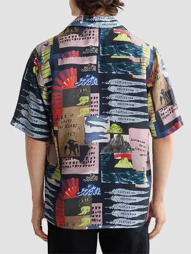 Scotch & Soda Men's Graphic Short-Sleeve Camp Shirt | Thumbnail 4 Scotch & Soda Men's Graphic Short-Sleeve Camp Shirt | Thumbnail 4