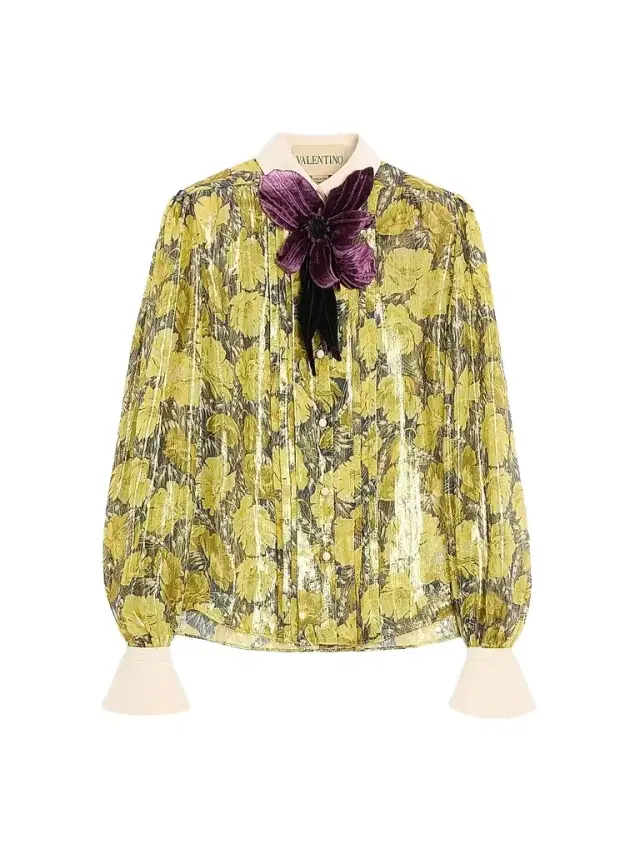 Women's Lurex Shirt with Après L'hiver Poppies Print Women's Lurex Shirt with Après L'hiver Poppies Print