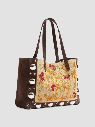 Valentino Women's Nellcôte Medium Embroidered Shopping Bag | Thumbnail 3 Valentino Women's Nellcôte Medium Embroidered Shopping Bag | Thumbnail 3