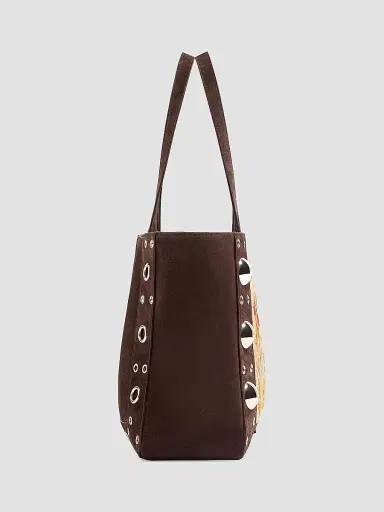 Valentino Women's Nellcôte Medium Embroidered Shopping Bag | Thumbnail 4 Valentino Women's Nellcôte Medium Embroidered Shopping Bag | Thumbnail 4