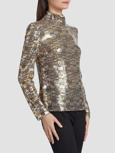 Rosetta Getty Women's Bauhuas Mesh Sequined Top | Thumbnail 4 Rosetta Getty Women's Bauhuas Mesh Sequined Top | Thumbnail 4
