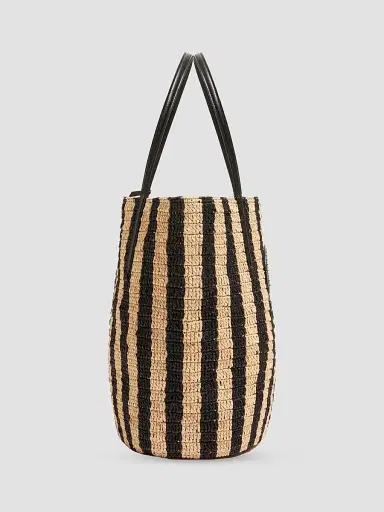 Valentino Women's Striped Raffia Shopping Bag | Thumbnail 5 Valentino Women's Striped Raffia Shopping Bag | Thumbnail 5