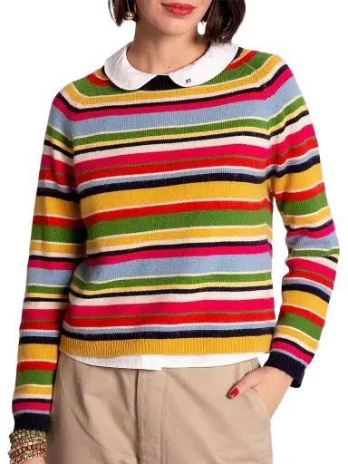 Frances Valentine Women's James Striped Cotton-Cashmere Sweater | Thumbnail 1 Frances Valentine Women's James Striped Cotton-Cashmere Sweater | Thumbnail 1