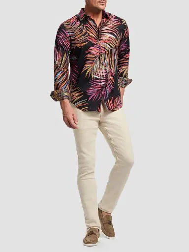Robert Graham Men's Acai Printed Cotton Button-Front Shirt | Thumbnail 2 Robert Graham Men's Acai Printed Cotton Button-Front Shirt | Thumbnail 2