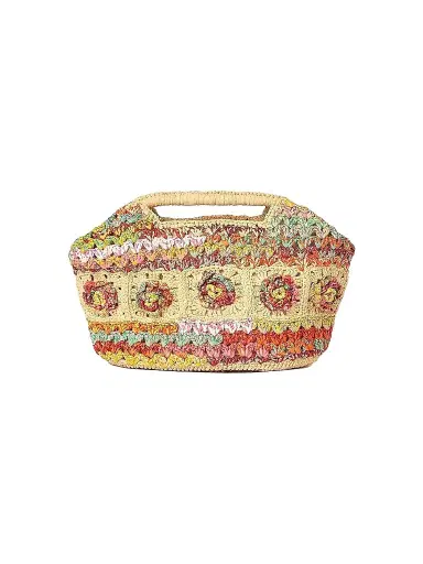 BTB Los Angeles Women's Hazel Floral Woven Raffia Clutch | Thumbnail 1 BTB Los Angeles Women's Hazel Floral Woven Raffia Clutch | Thumbnail 1