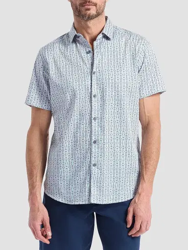 Robert Graham Men's Napier Printed Short-Sleeve Stretch-Cotton Shirt | Thumbnail 3 Robert Graham Men's Napier Printed Short-Sleeve Stretch-Cotton Shirt | Thumbnail 3