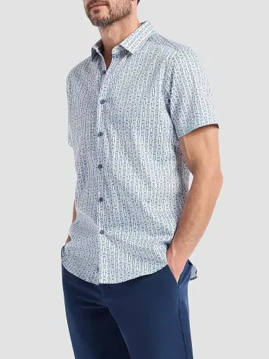 Robert Graham Men's Napier Printed Short-Sleeve Stretch-Cotton Shirt | Thumbnail 4 Robert Graham Men's Napier Printed Short-Sleeve Stretch-Cotton Shirt | Thumbnail 4