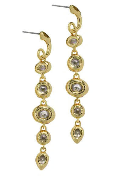 ALEXIS BITTAR Cubic Zirconia Asterales Linked Hoop Drop Earrings | Thumbnail 3 ALEXIS BITTAR Cubic Zirconia Asterales Linked Hoop Drop Earrings | Thumbnail 3