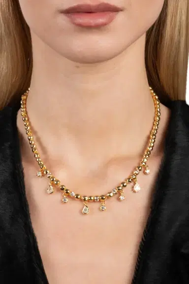 ALEXIS BITTAR Cubic Zirconia Asterales Charm Ball Chain Necklace | Thumbnail 2 ALEXIS BITTAR Cubic Zirconia Asterales Charm Ball Chain Necklace | Thumbnail 2