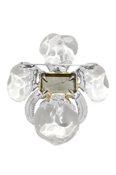 ALEXIS BITTAR Crystal Silverlake Lucite Flower Pin | Thumbnail 3 ALEXIS BITTAR Crystal Silverlake Lucite Flower Pin | Thumbnail 3