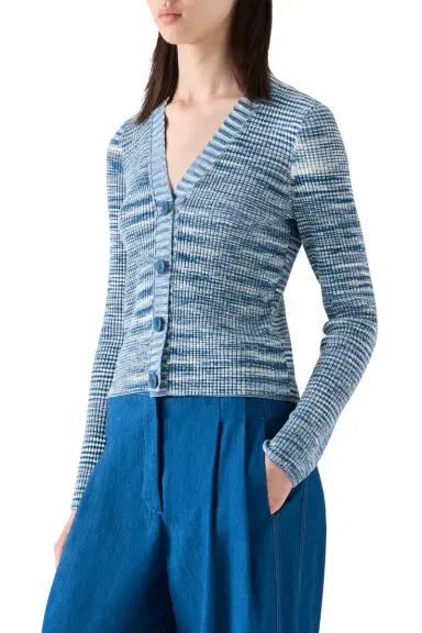 Akris punto Long Sleeve Ribbed Cardigan | Thumbnail 2 Akris punto Long Sleeve Ribbed Cardigan | Thumbnail 2