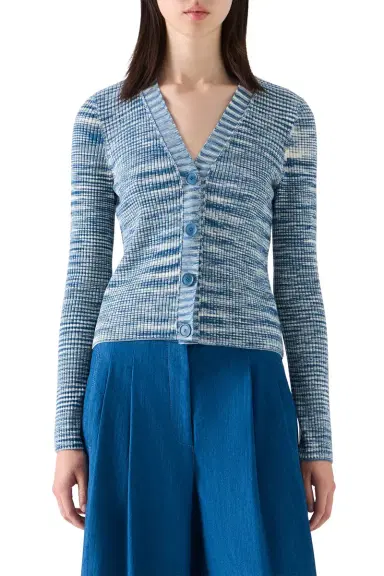 Akris punto Long Sleeve Ribbed Cardigan | Thumbnail 3 Akris punto Long Sleeve Ribbed Cardigan | Thumbnail 3