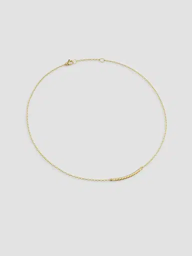 David Yurman Women's Sculpted Cable Bar Necklace in 18K Yellow Gold, 2.7MM | Thumbnail 2 David Yurman Women's Sculpted Cable Bar Necklace in 18K Yellow Gold, 2.7MM | Thumbnail 2