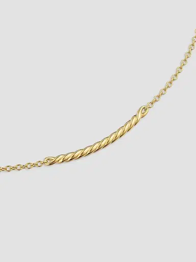 David Yurman Women's Sculpted Cable Bar Necklace in 18K Yellow Gold, 2.7MM | Thumbnail 3 David Yurman Women's Sculpted Cable Bar Necklace in 18K Yellow Gold, 2.7MM | Thumbnail 3