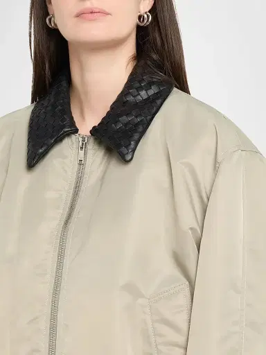 Bottega Veneta Women's Intercciato Leather Collar Jacket | Thumbnail 5 Bottega Veneta Women's Intercciato Leather Collar Jacket | Thumbnail 5