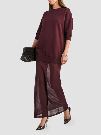 SEROYA Women's Arwen Mixed-Media Maxi Dress | Thumbnail 2 SEROYA Women's Arwen Mixed-Media Maxi Dress | Thumbnail 2
