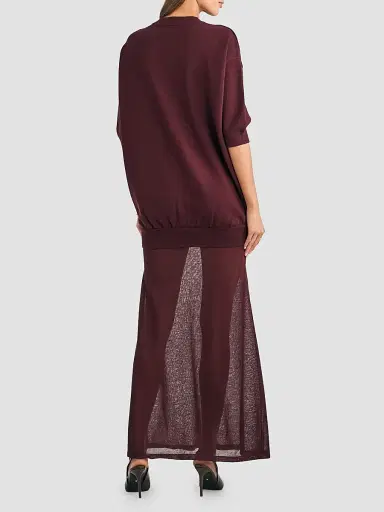SEROYA Women's Arwen Mixed-Media Maxi Dress | Thumbnail 3 SEROYA Women's Arwen Mixed-Media Maxi Dress | Thumbnail 3