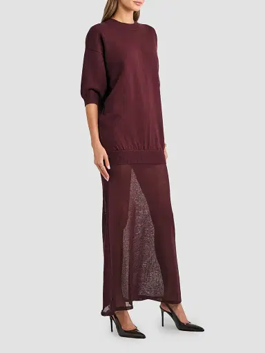 SEROYA Women's Arwen Mixed-Media Maxi Dress | Thumbnail 6 SEROYA Women's Arwen Mixed-Media Maxi Dress | Thumbnail 6