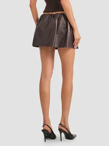 SEROYA Women's Kaitlin Leather Mini Skirt | Thumbnail 3 SEROYA Women's Kaitlin Leather Mini Skirt | Thumbnail 3