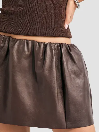 SEROYA Women's Kaitlin Leather Mini Skirt | Thumbnail 5 SEROYA Women's Kaitlin Leather Mini Skirt | Thumbnail 5