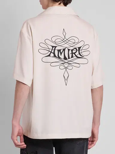 AMIRI Men's Lasso Logo-Embroidered Camp Shirt | Thumbnail 3 AMIRI Men's Lasso Logo-Embroidered Camp Shirt | Thumbnail 3