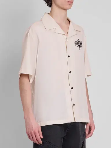 AMIRI Men's Lasso Logo-Embroidered Camp Shirt | Thumbnail 4 AMIRI Men's Lasso Logo-Embroidered Camp Shirt | Thumbnail 4