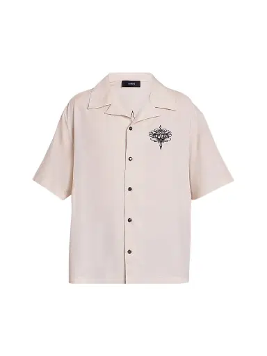 AMIRI Men's Lasso Logo-Embroidered Camp Shirt | Thumbnail 1 AMIRI Men's Lasso Logo-Embroidered Camp Shirt | Thumbnail 1