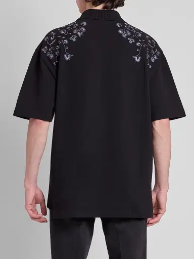 AMIRI Men's Floral-Embroidered Cotton Polo Shirt | Thumbnail 3 AMIRI Men's Floral-Embroidered Cotton Polo Shirt | Thumbnail 3