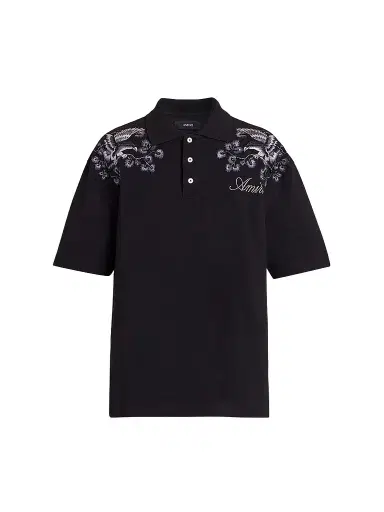 AMIRI Men's Floral-Embroidered Cotton Polo Shirt | Thumbnail 1 AMIRI Men's Floral-Embroidered Cotton Polo Shirt | Thumbnail 1
