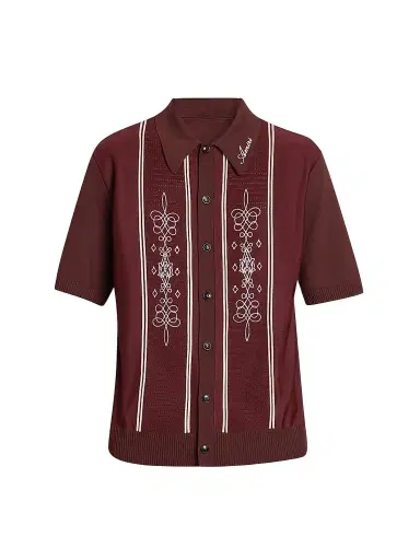 AMIRI Men's Abstract Paneled Wool-Blend Short-Sleeve Shirt | Thumbnail 1 AMIRI Men's Abstract Paneled Wool-Blend Short-Sleeve Shirt | Thumbnail 1
